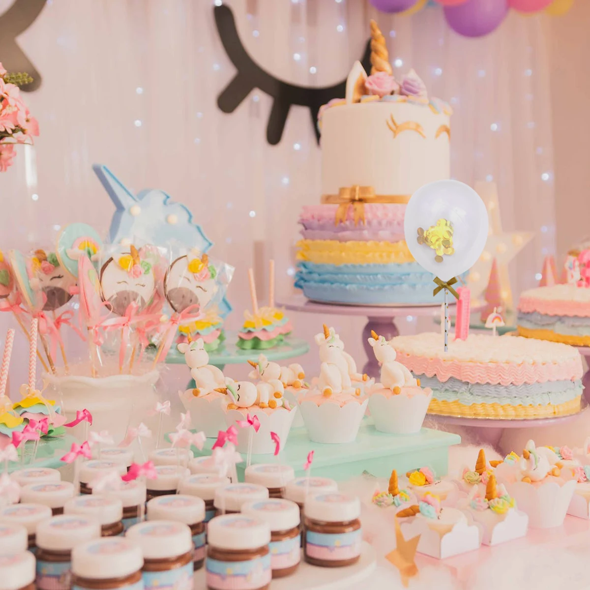 

10 Pcs Decoration Cake Decorative Sequins for Birthday Balloon Dessert Table Happy Golden Decorating Decorations Baby