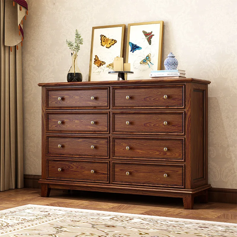 chest of drawers solid wood, five seven eight-nine, chest, bedroom storage cabinet, living room vintage drawer cabinet