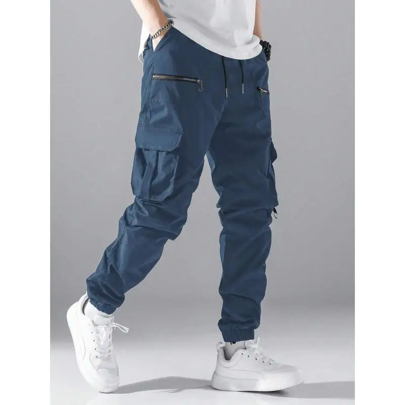 W 77752 Men's Cargo Pants Loose Fit Casual Trousers Large Size Non-Elastic Winter Fashion Workwear Cross-Border Clothing
