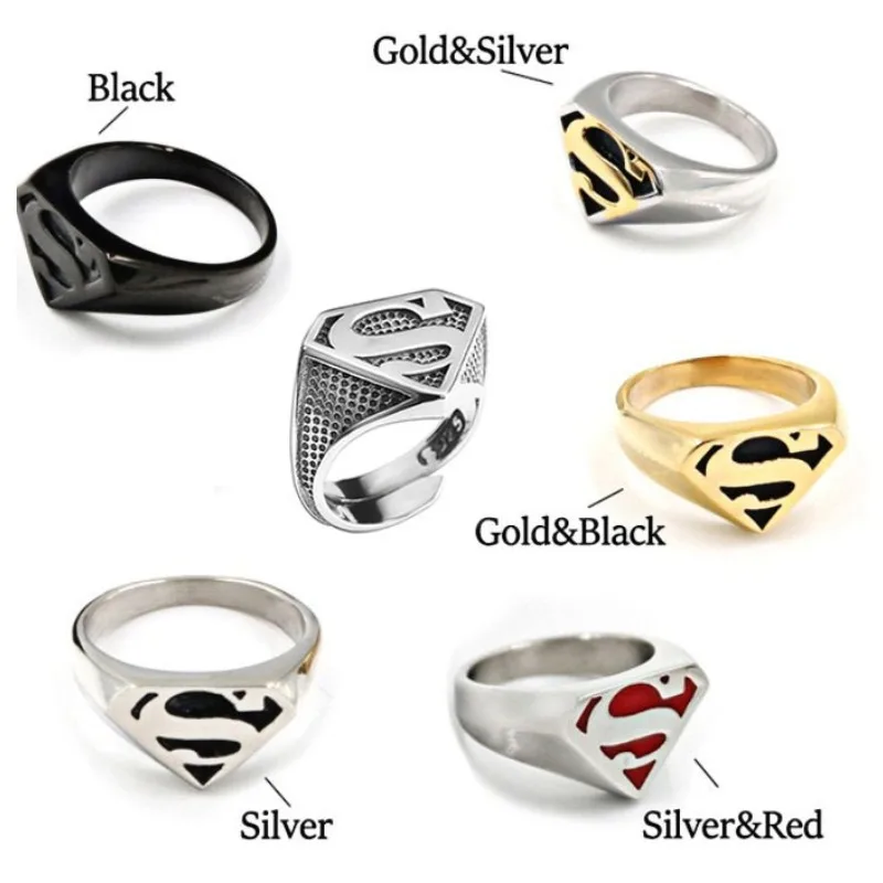 DC Comics Superman Alloy Multifunctional Ring for Geometric Waterproof Men and Women Jewelry Rings Christmas Birthday Gifts New