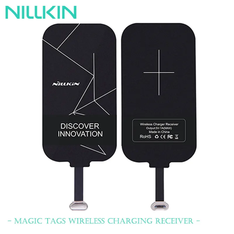 Penerima Pengisi Daya Nirkabel Universal NILLKIN, Ramping 0.3Mm, Steker Berlapis Emas Antigores, Pengisi Daya Qi Portabel untuk Semua Ponsel
