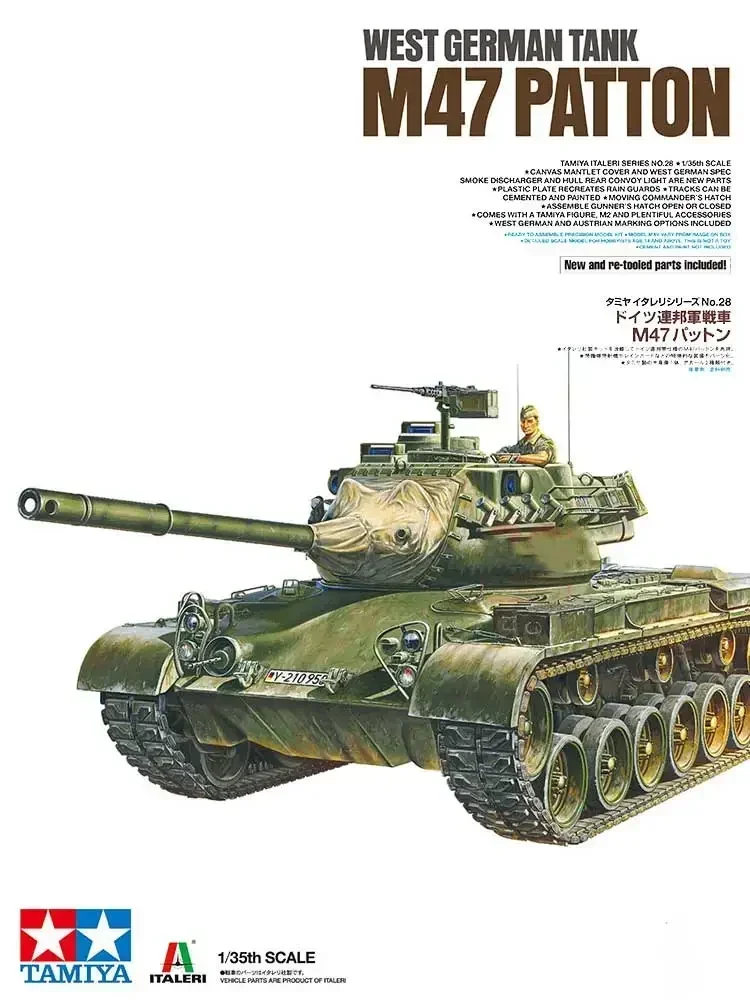 

1/35 TAMIYA Model 37028 German M47 PATTON Main Battle Tank assembly Scale diy toys Model Kit