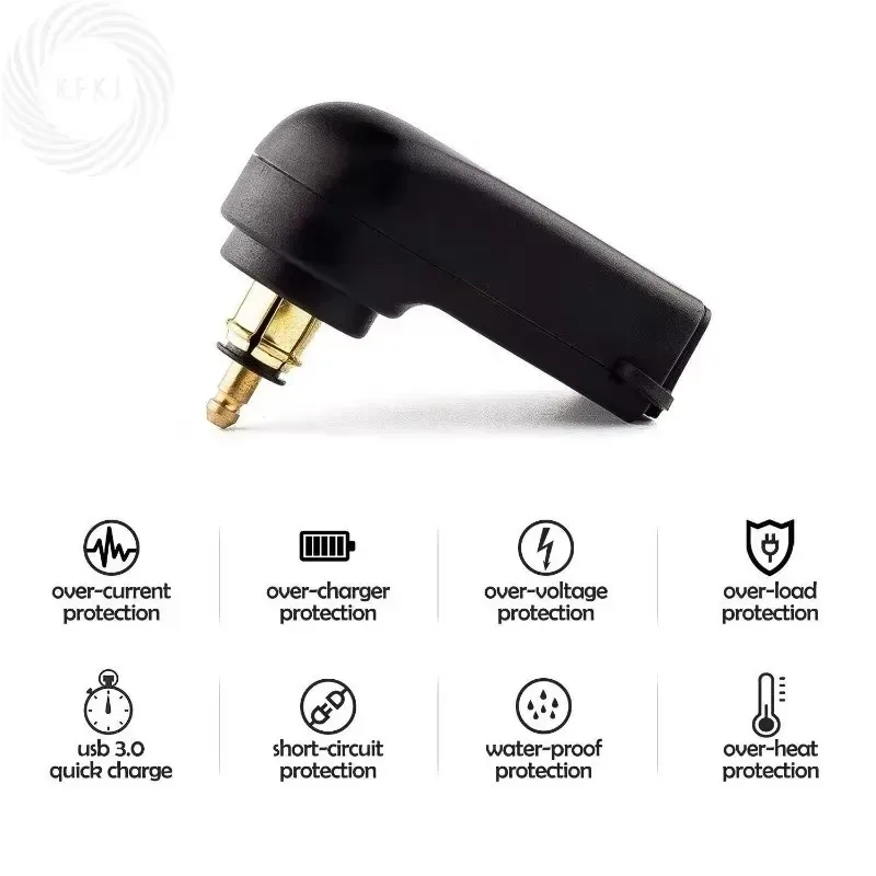 

New for Socket F750GS R1250GSA G650XGS F900R R1200RT R1200GS ADV S1000XR F800R QC3.0 Dual USB Charger Power Adapter Hella DI