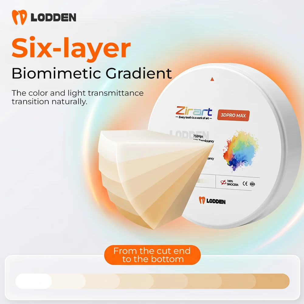 Lodden Zirconia Block 3D PRO Max High Strength Dental Lab CAD CAM Milling Materials 98mm Open System Zirconia Disc