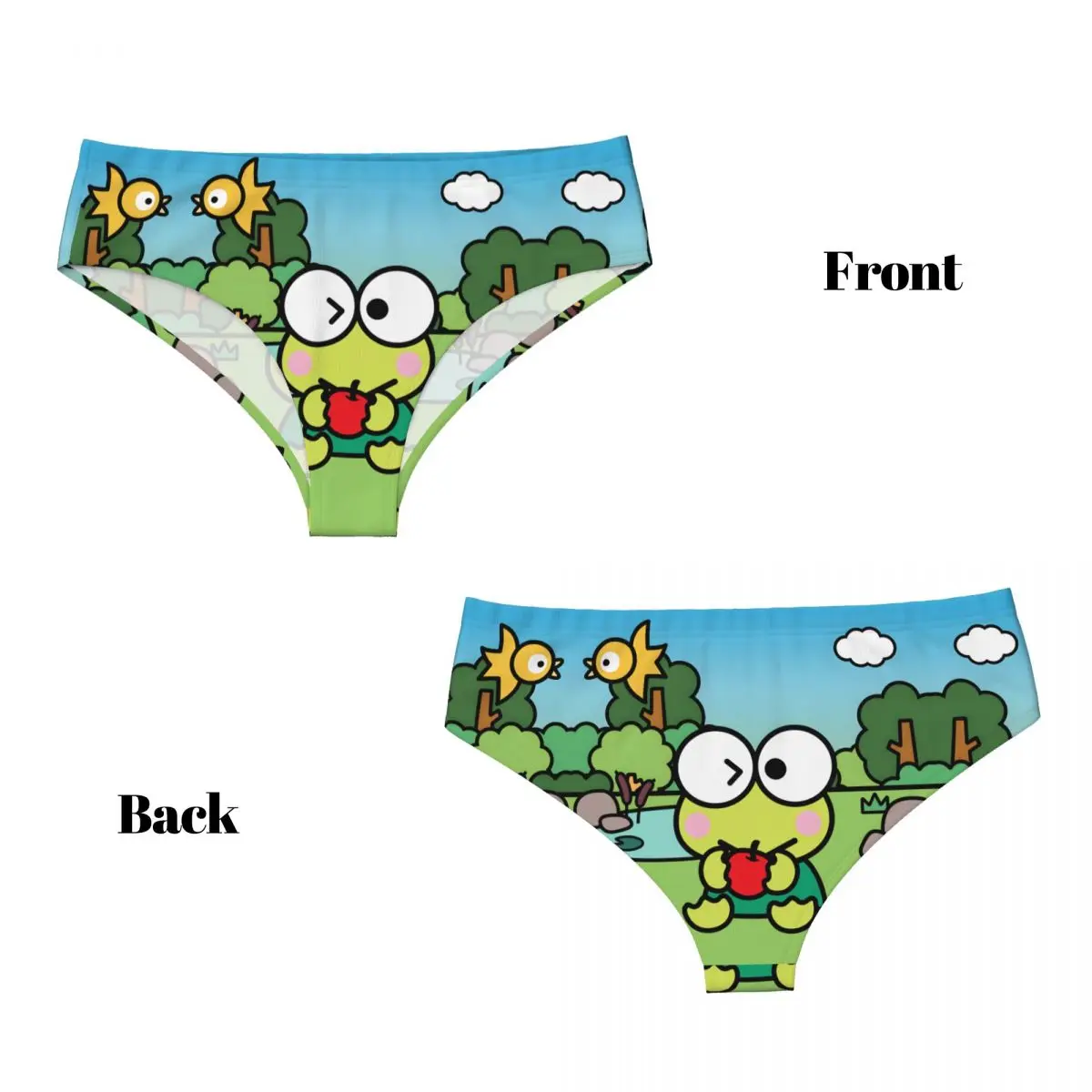 Biancheria intima elasticizzata per film da donna con mutandine brevi carine Keroppi Kawaii personalizzate