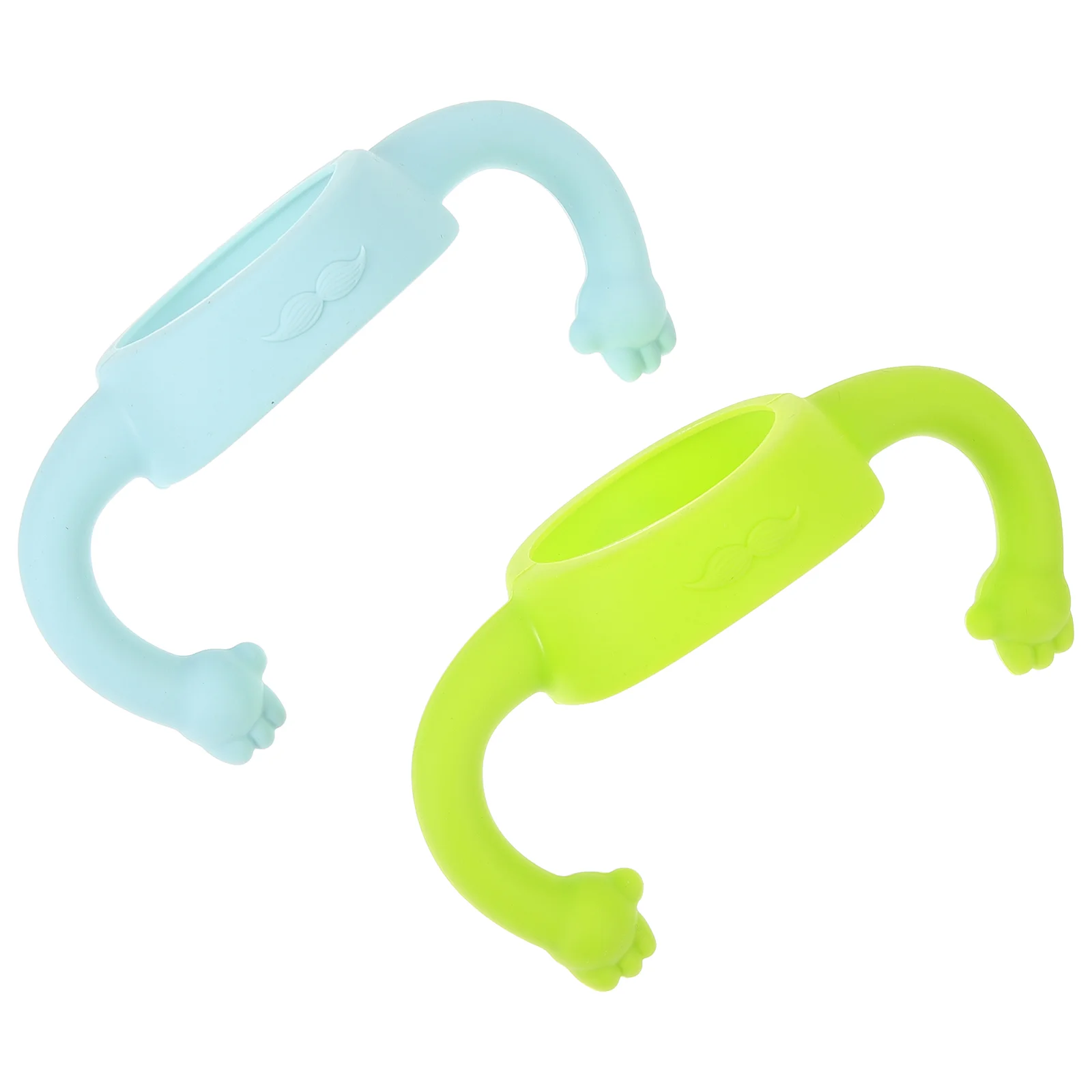 2 Pcs Green Baby Holder Silicone Handles Toddler Feeding Grip Baby Accessories Newborn Milk Bottle Holder Kids Bottle