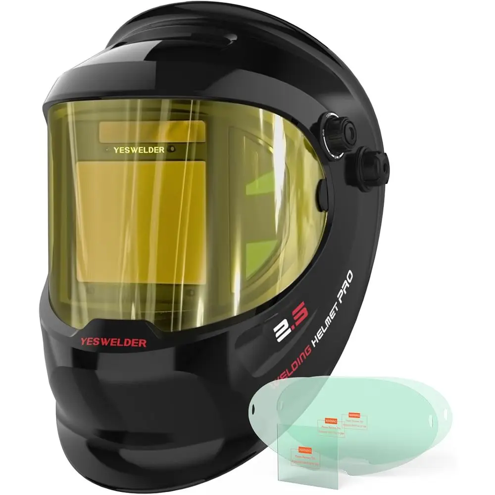 

Auto Welding Helmet with Side View, 180° Panoramic Vision, True Color 1/1/1/1, Wide Shade 3/5-9/9-13, Suitable for TIG, MIG, ARC