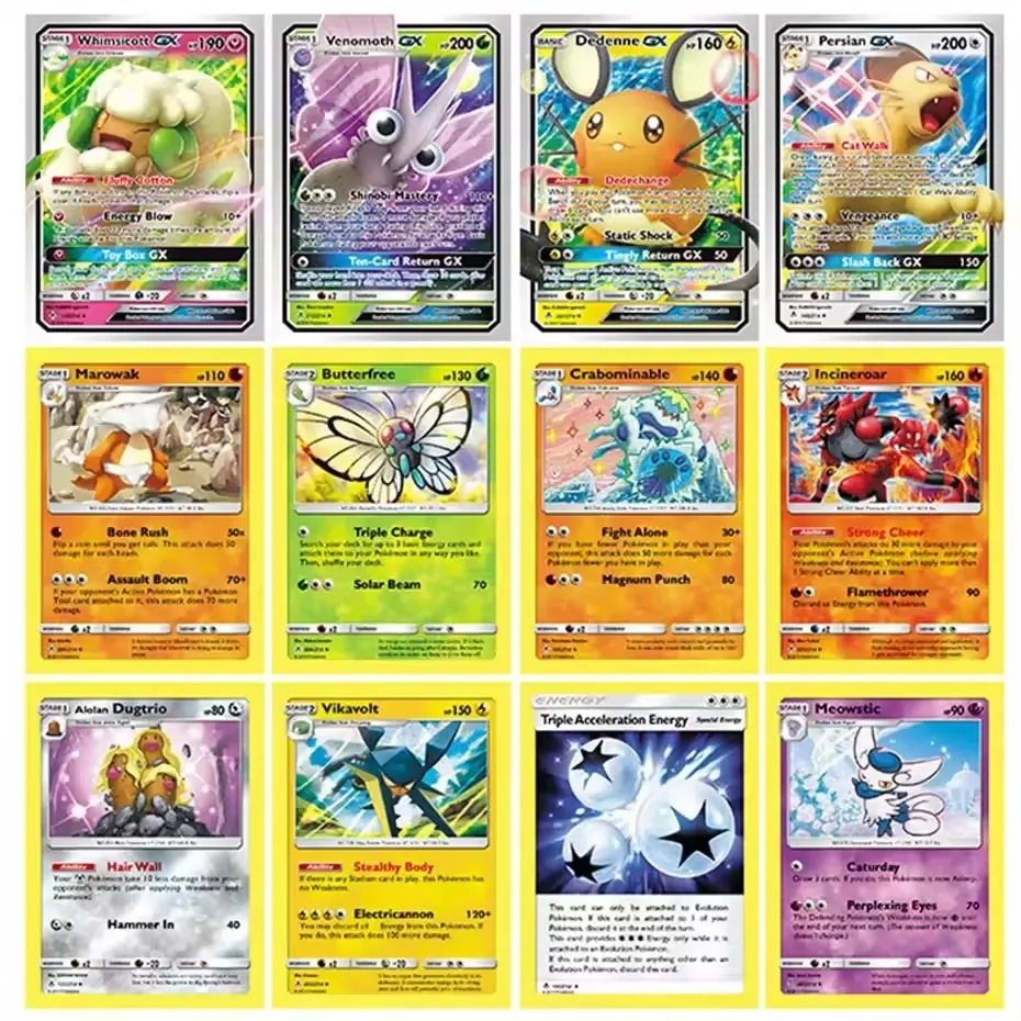 40 Uds. Tarjetas de Pokémon 151 Team up Sun & Moon Thunder juego de cartas coleccionables en inglés Evolutions Booster juguetes coleccionables para niños regalos