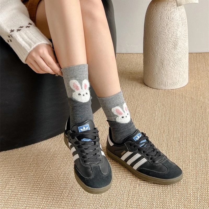 Kaus Kaki Wanita Motif Hewan Kartun Jepang Kawaii Lucu Kaus Kaki Panjang Wanita Katun Rajut Jepang Hadiah Natal