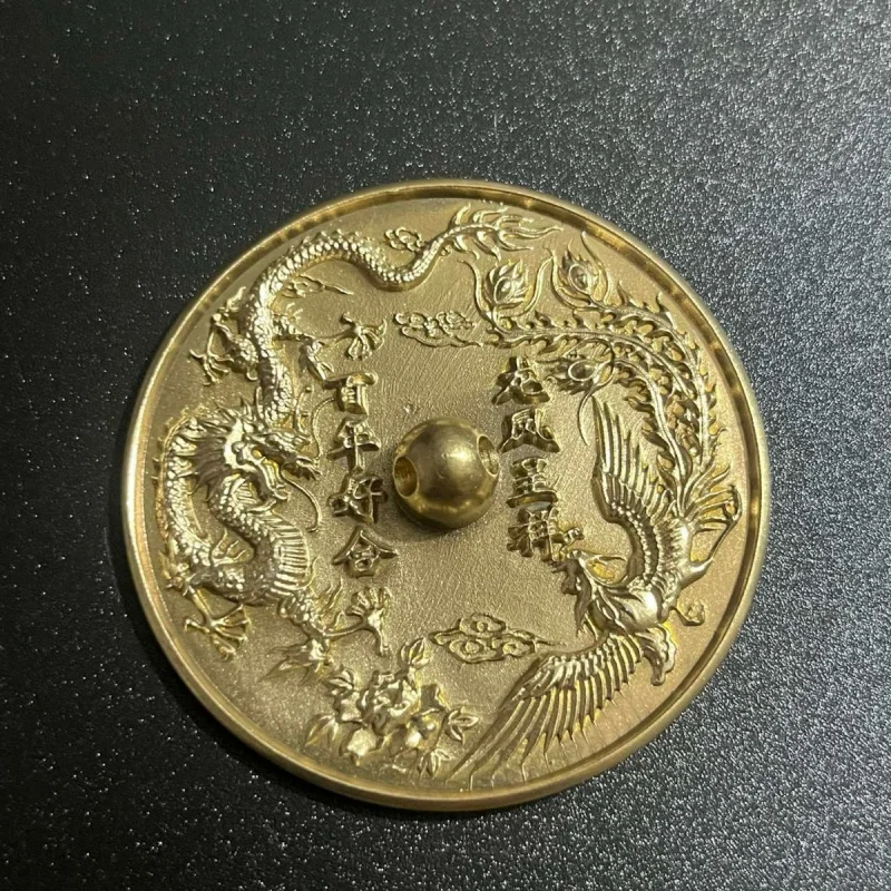 Brand New Brass6cm Copper Mirror for Wedding Waist-Pressing Mirror for Wedding Bride for Prosperity Brought by the Dragon and th
