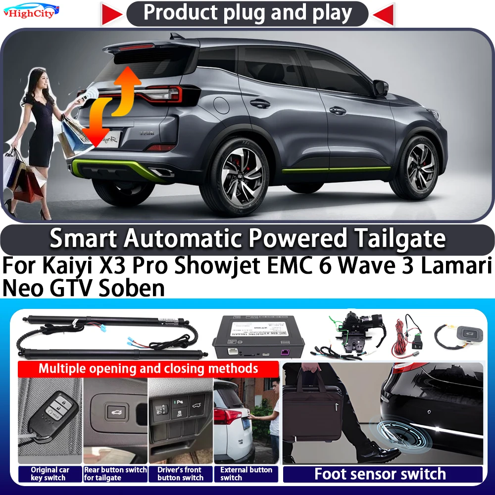 

For Kaiyi X3 Pro Showjet EMC 6 Wave 3 Lamari Neo GTV Soben Smart Automatic Powered Tailgate Key Kit Electric Power Tailgate