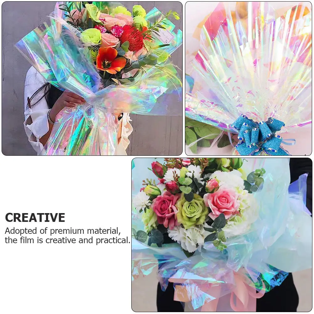

1 Roll Iridescent Cellophane Wrap Paper Gradual Color Changing Film For Flower Gift Craft Packaging Diy Decoration Handicraft
