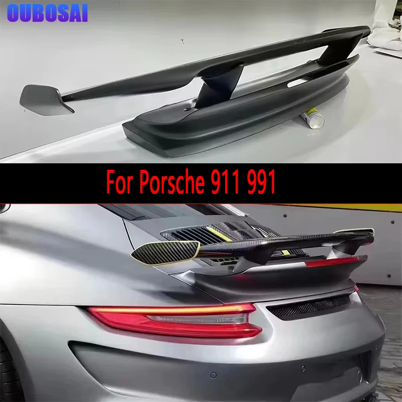 For Porsche 911 991 carbon fiber Tail fins Rear Trunk Spoiler Guide Wing Rear Wing diverter upgraded body kit