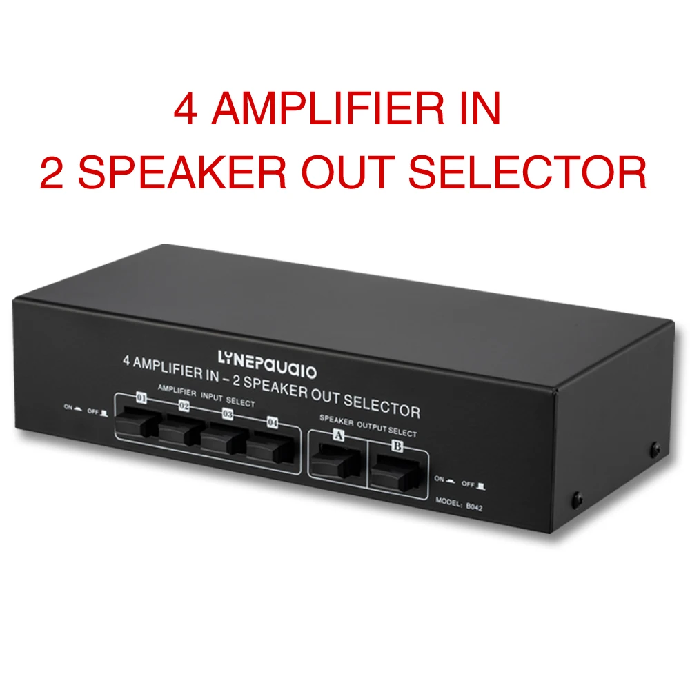B042--4 Input 2 Output Power Amplifier And Audio Switcher Loudspeaker Switch Distributor Comparator Per Channel 300W