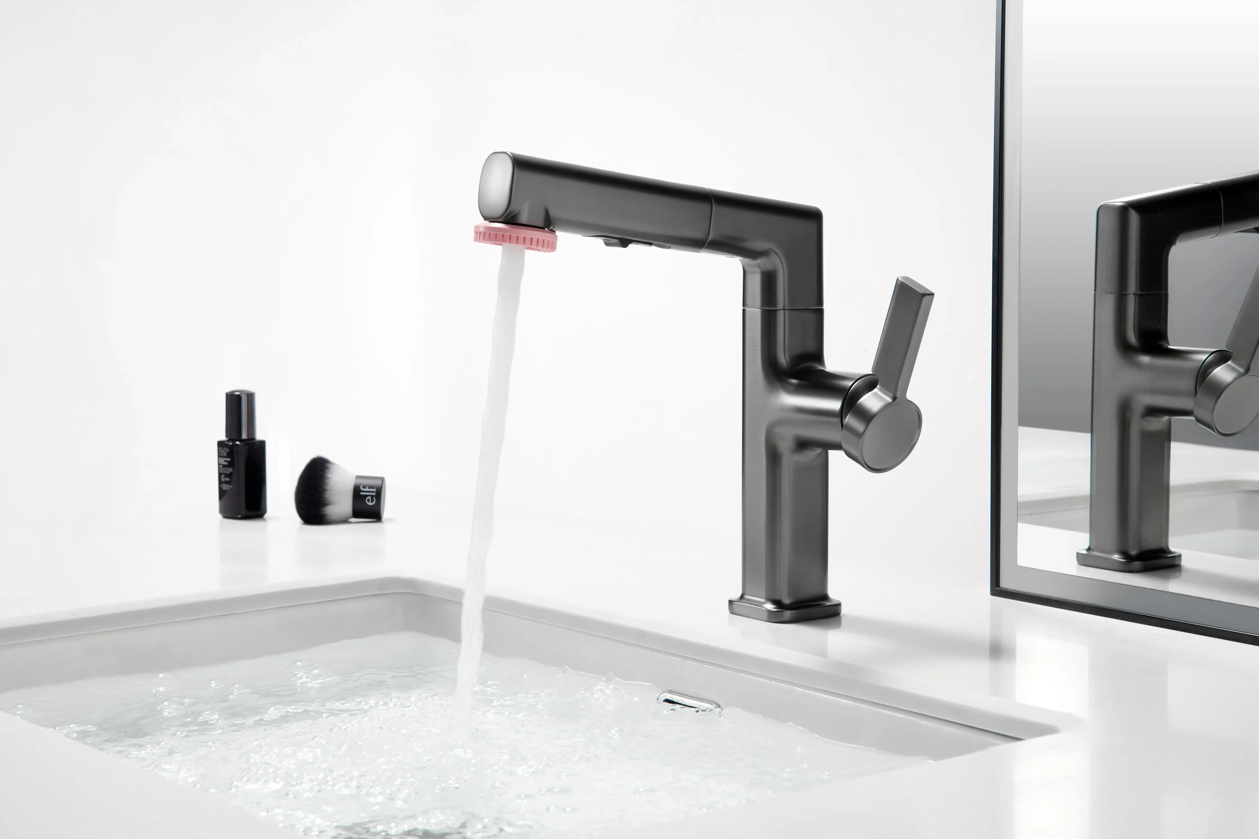 Brushed Bathroom Sink Water Faucet 304 Stainless Steel Basin Cold Single Handle