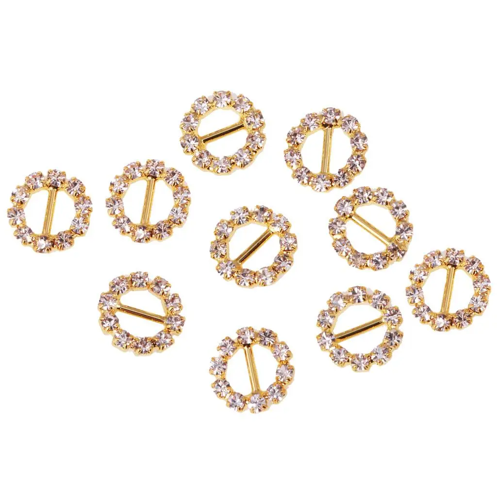 Alloy Ribbon Buckle Wedding Embellishment Rhinestone Slider for Wedding Decoration Sets and Scrapbooks