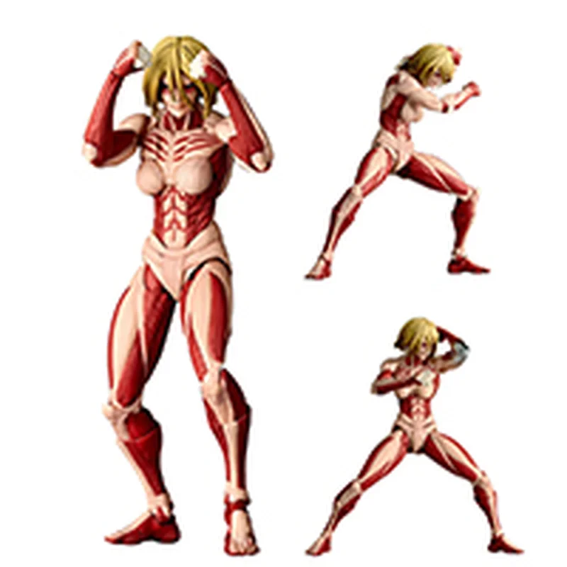 

New Attack On Titan Amazing Yamaguchi Revoltech Nr068 Female Titan Annie Leonhart Figures PVC Figurine Collection Model Toy