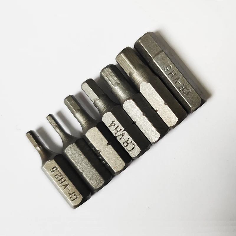 7Pcs 1/4" 25mm Hex H2-H6 Screwdriver Bit Set Repair Tools Screwdrivers Kit Hex Shank Drill Bit For Power Household Hand Tools