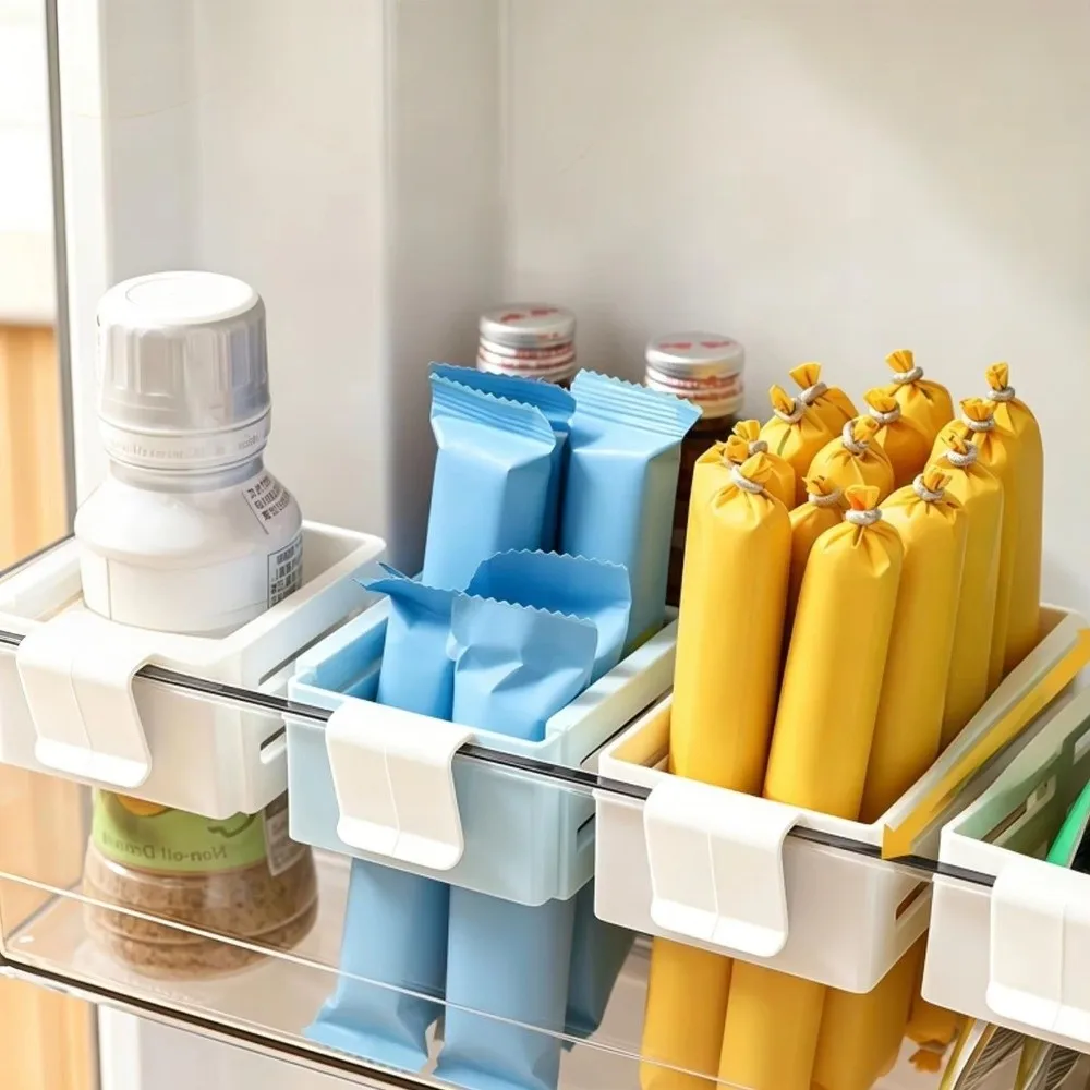 Retractable Refrigerator Storage Divider Expandable Snap-on Type Side Door Storage Partition Free Adjustment Baffle Divider