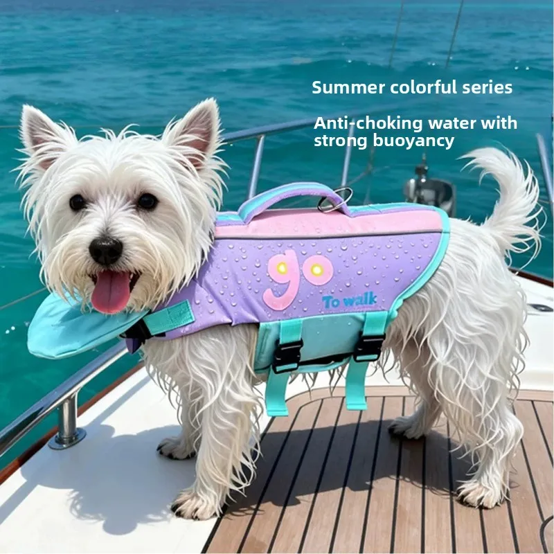 Pet Swim Vest Life Jacket for Dog Beach Pool Safety Flotation Suit Adjustable Summer Swimwear for Puppy Outdoor Water Sport Gear