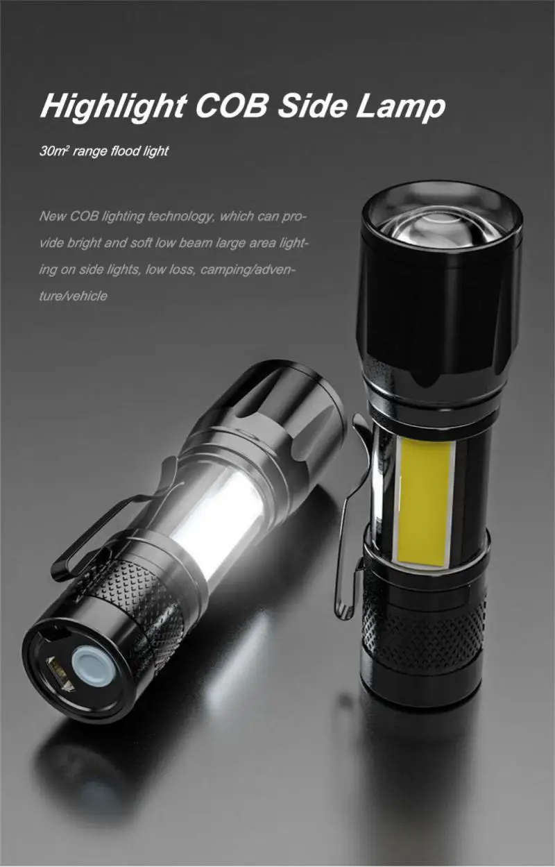 High Power XP-GQ5 Rechargeable LED Flashlight Mini Zoom Outdoor Camping Strong Lamp Lantern Waterproof Tactical Led Light