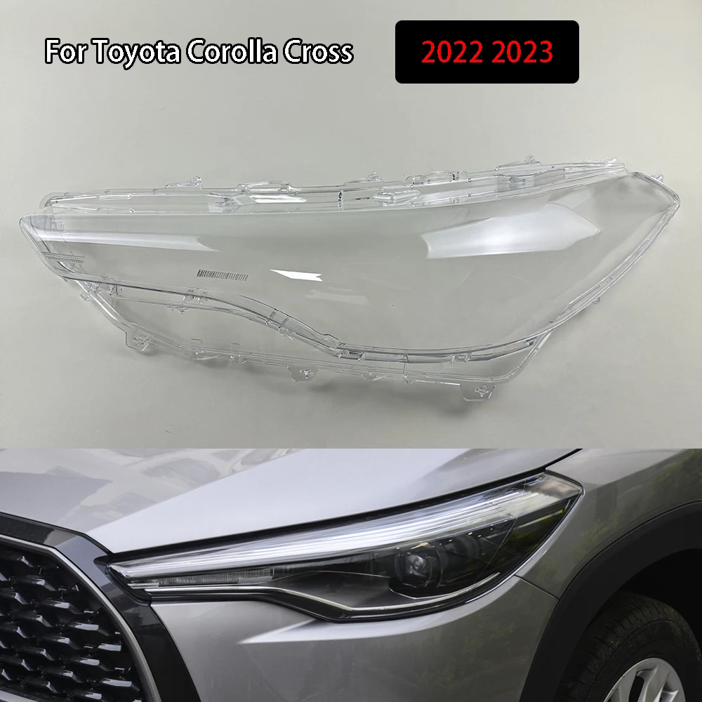 For Toyota Corolla Cross 2022 2023 Front Headlamps Cover Headlights Lens Transparent Lampshade Plexiglass Shell Replace Housing