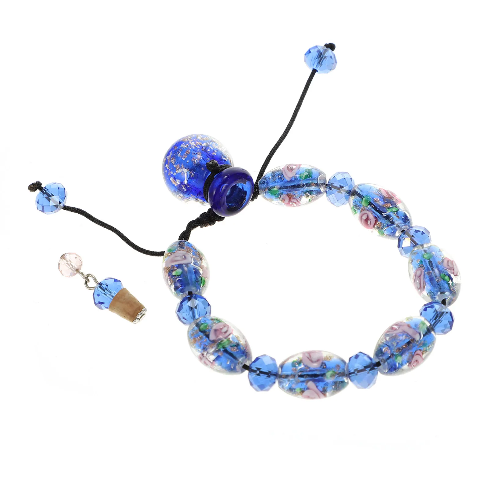 Essential Oil Bracelet Mini Aroma Bottle Pendant Adjustable Crystal Glass Charm Bracelet for Women Fashion Accessory
