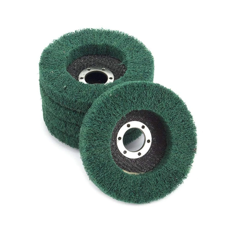 5Pcs Nylon Fiber Flap Wheels Polishing Buffing Wheel Scouring Pad Grinding Disc For Angle Grinder For Metal Polisher