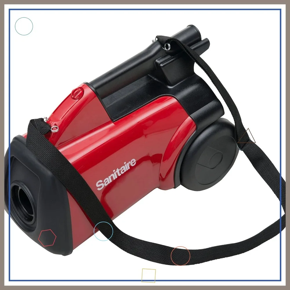Commercial Canister Vacuum Cleaner, Red, High Power Suction for Carpets & Hard Floors