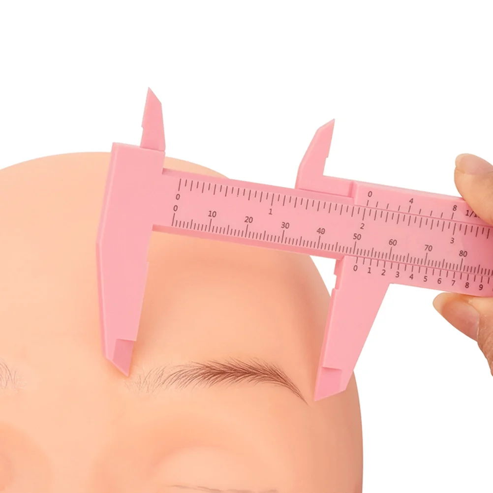 1개 눈썹 간격 측정자 플라스틱 휴대용 캘리퍼 눈썹 매핑용 이중 스케일 측정 도구 메이크업 액세서리 슬라이딩 룰러