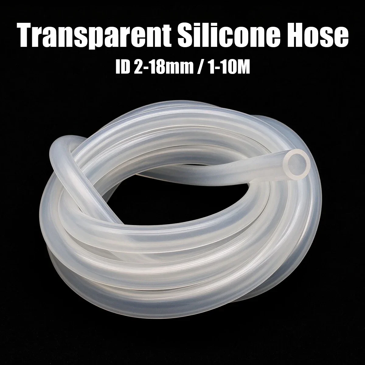 Transparent Silicone Hose, Food Grade ID2-18mm, High Temperature Resistance, Elasticity, Anti-aging, Household Water Conduit.
