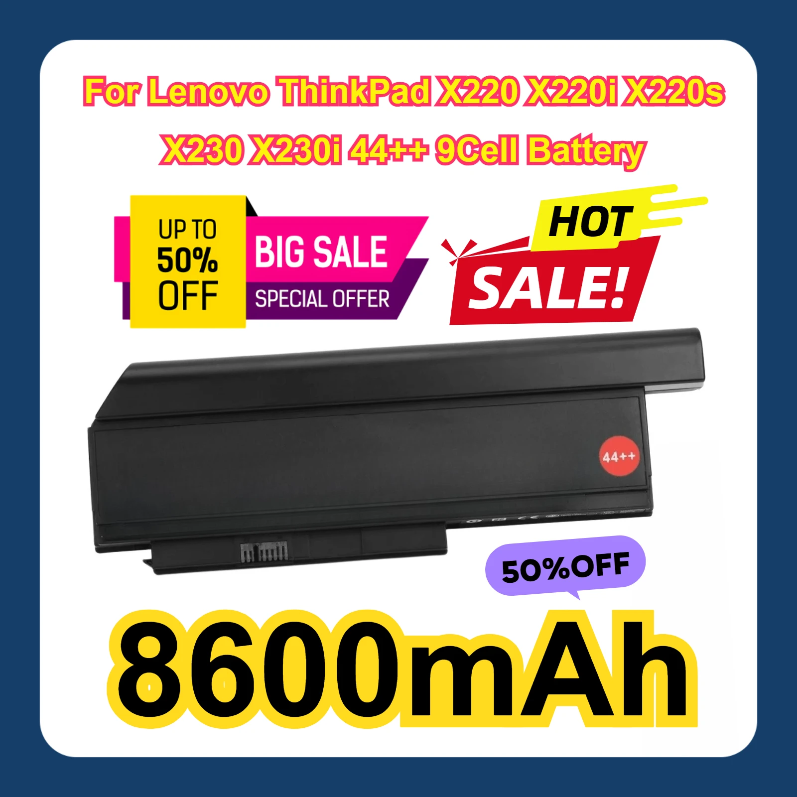 For Lenovo ThinkPad X220 X220i X220s X230 X230i 44++ 9Cell 8600mAh Battery