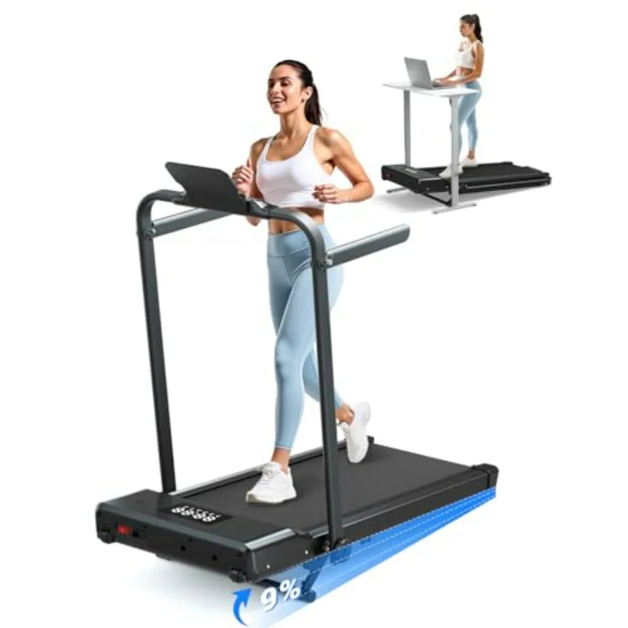 

Беговая дорожка под стол для дома и офиса с ручкой, нагрузка до 136 кг, портативная, 3.0 л.с., LED-дисплей, управление через приложение