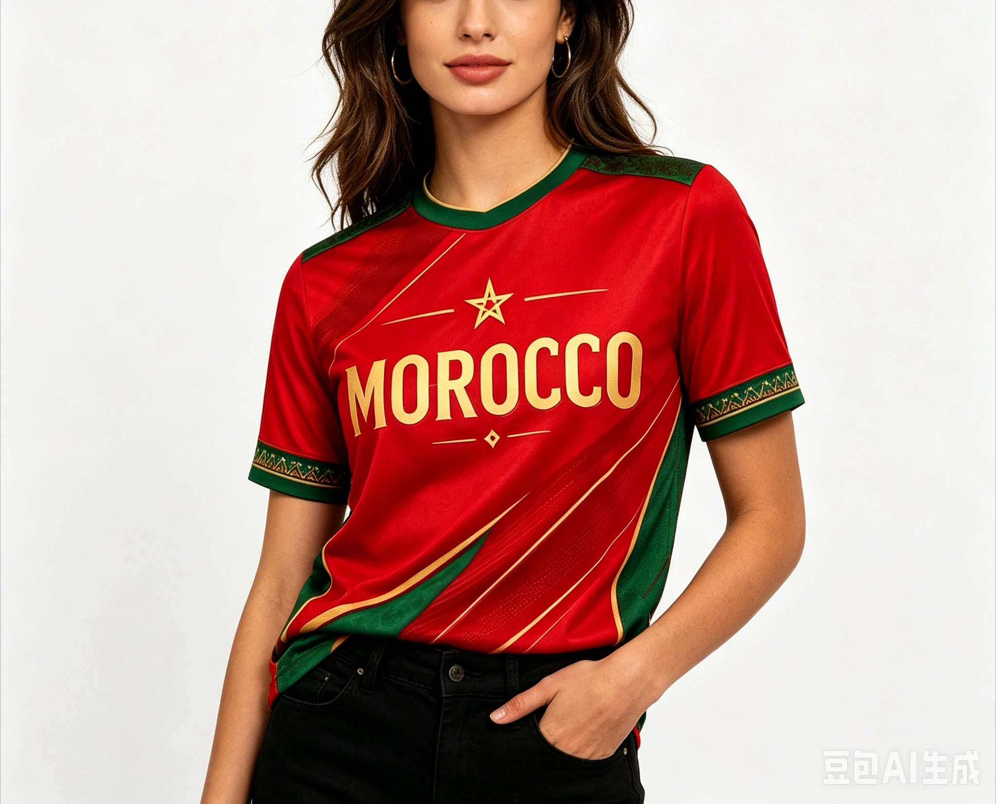 Morocco Style Soccer Jersey Football Tee Fan Jersey Gift Sports T-Shirt Summer Breathable Short Sleeve Casual Fashion Streetwear