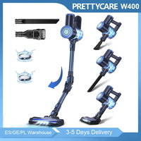 PrettyCare W400 Handheld Cordless Wireless Vacuum Cleaner, Lightweight Stick Vacuum Home Self-Standing with 25Kpa 180° Bendable