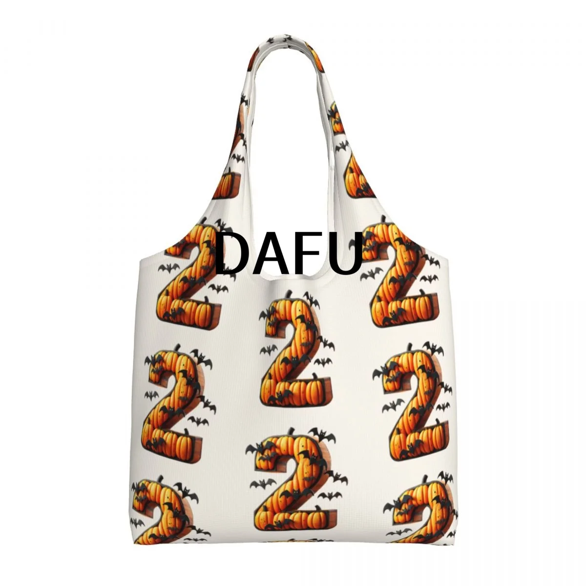 

Batty Pumpkin Number 2 Halloween Bat Pumpkin Tote Bag for Women - Gothic Canvas Shoulder Bag Shopping Commute Party