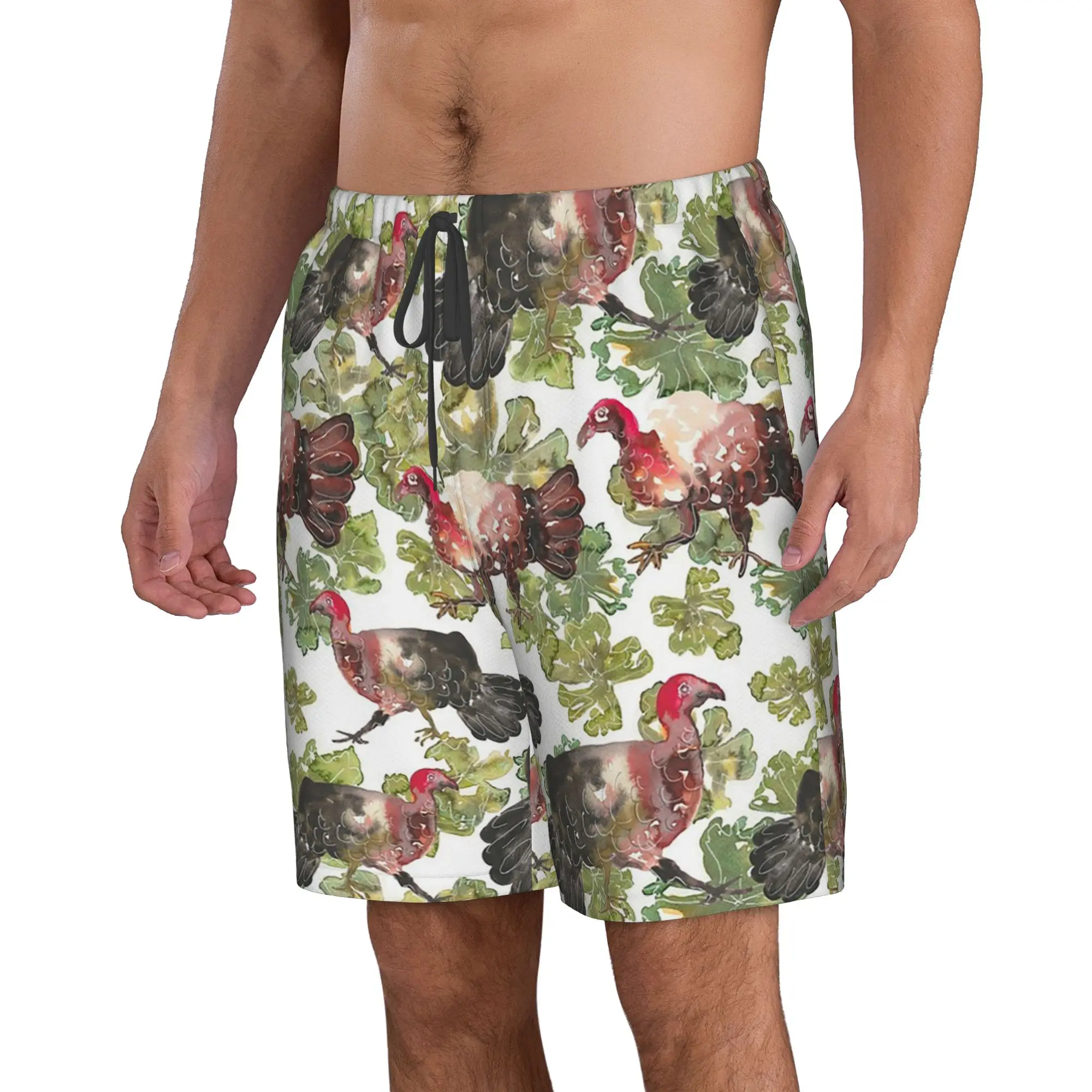 When brush turkey was walking in our garden Trunks Beach Board Shorts Casual Quick Dry Swimming Summer Men Pants