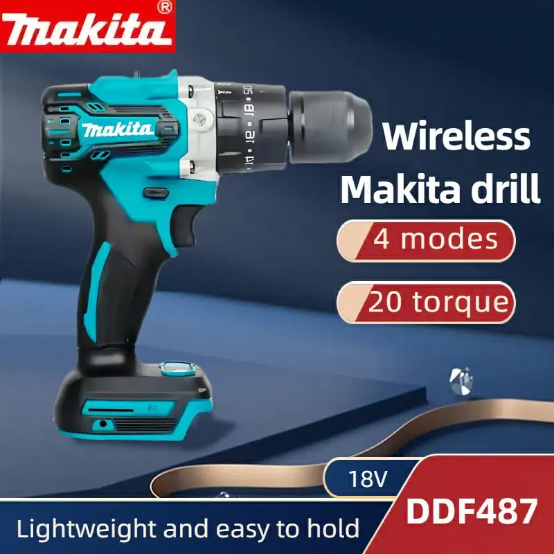 Makita DDF487 18V Lithium Hand Drill: 13mm Cordless Power Tool (Bare Machine)