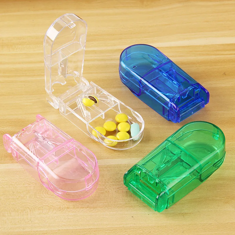 1 PC Medicine Tablet Cutter Pill Storage Box Splitter Drugs Tablet Cutter Divider Storage Case Health Care Pill Medicine Case