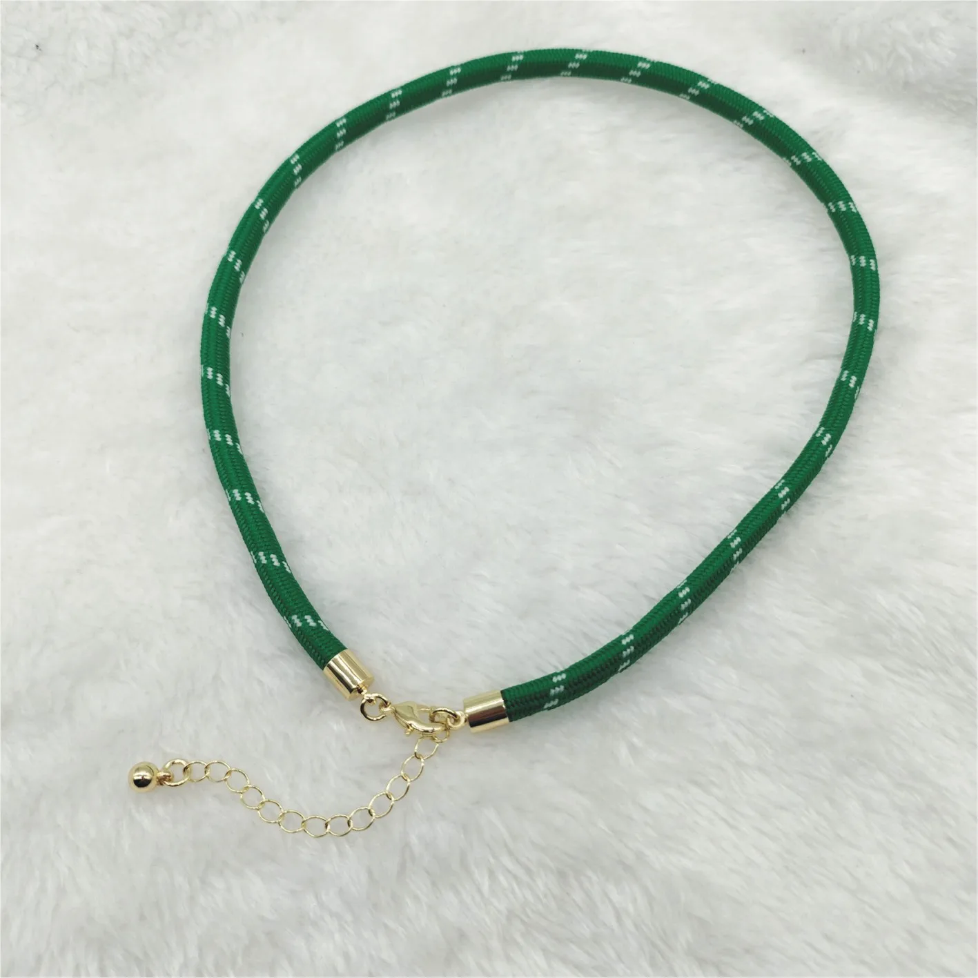 3 Pcs/lot 5~6mm Fashion Dopamine Gold Color Cord Necklace Pendant Clasp Adjustble Braided Rope DIY Jewelry Making Finding