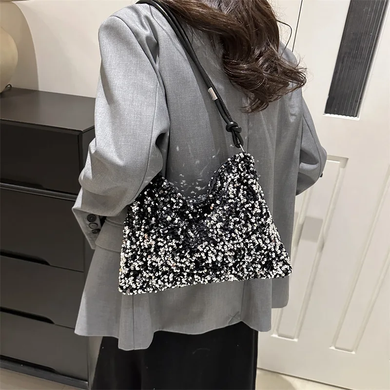 Solid Color Sequins Crossbody Bags Fashion Korean Style INS Sequins Shoulder Bags Phone Purse Handbag Evening Clutch Bag Girl