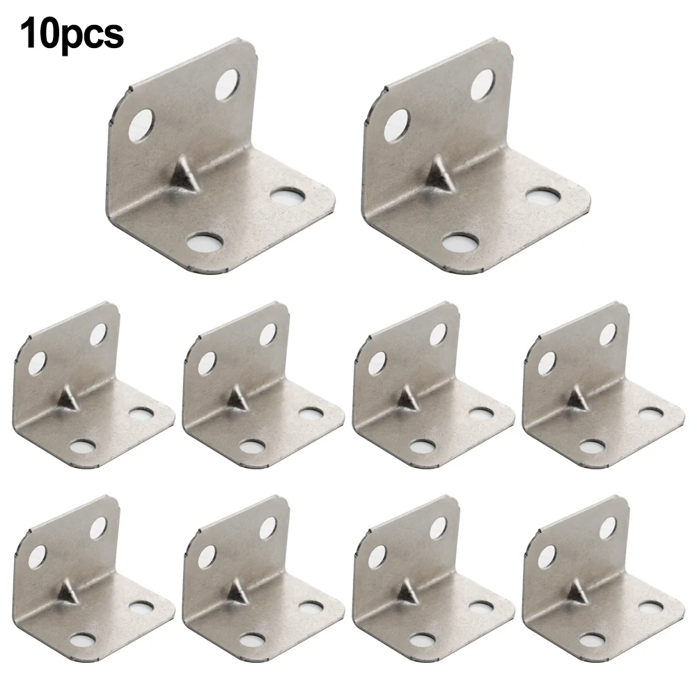 10Pcs Straight Corner Code Furniture Nickel Iron L Angle Code Hardware Right Angle Coat Cabinet 90° Right Angle Code 30x20mm