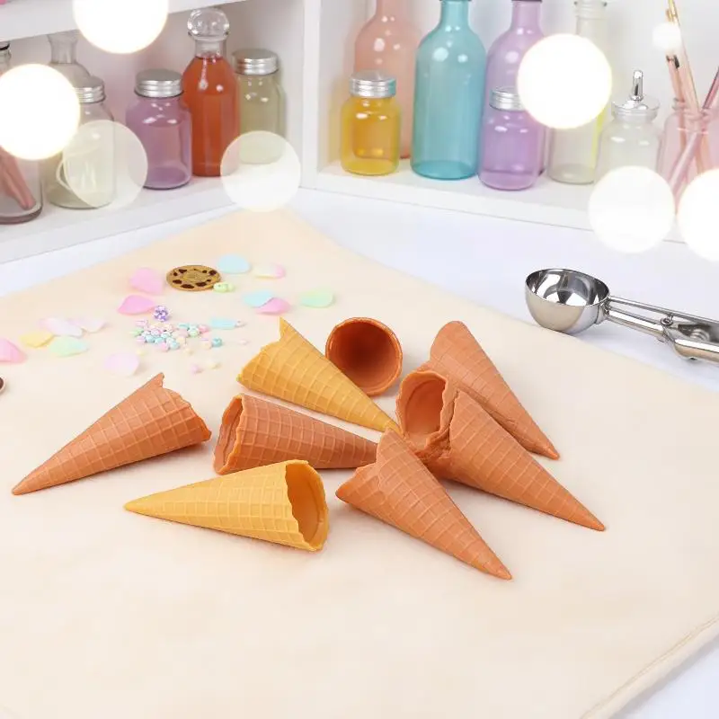 Fake Ice Cream Cone Table Decor Set Realistic Artificial Food Props Vivid for Holiday Celebration Birthday Party Scene Layout