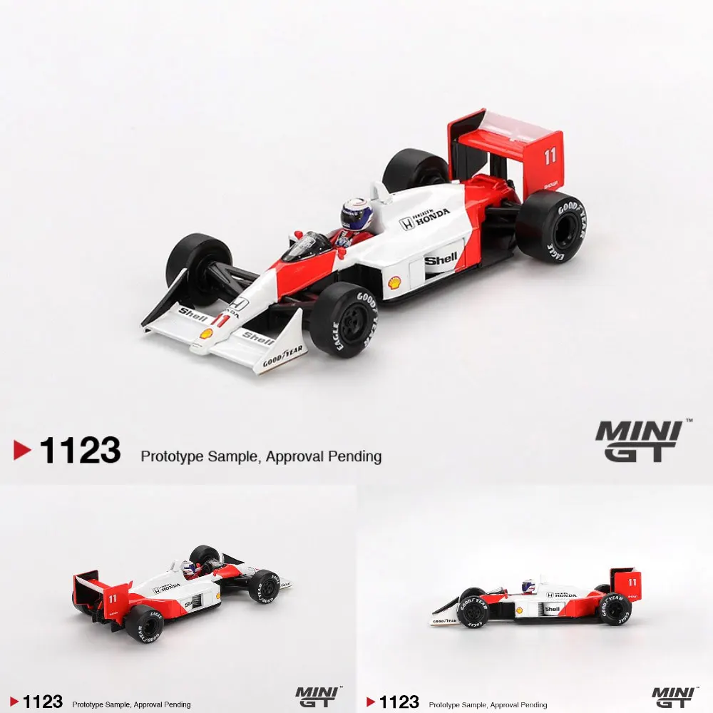 MINIGT 1/64  MP4/4 #11 Alain Prost 1988 Japanese GP 2nd Place Diecast Model Car with Display Case Racing Collectible Gift