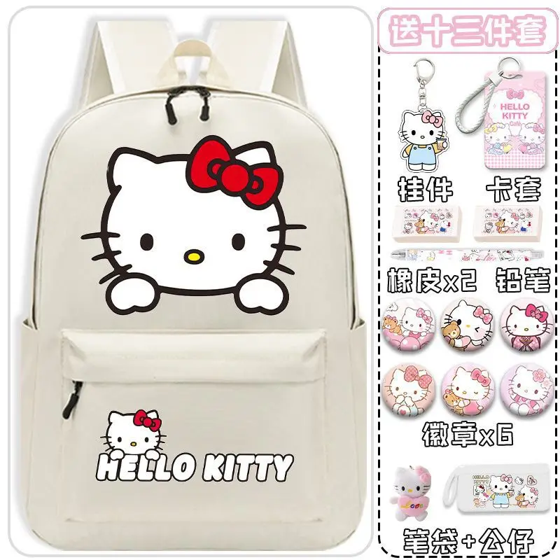 Sanrio New Hello Kitty Schoolbag Lightweight Large Capacity Cartoon Children Backpack for Male and Female Students