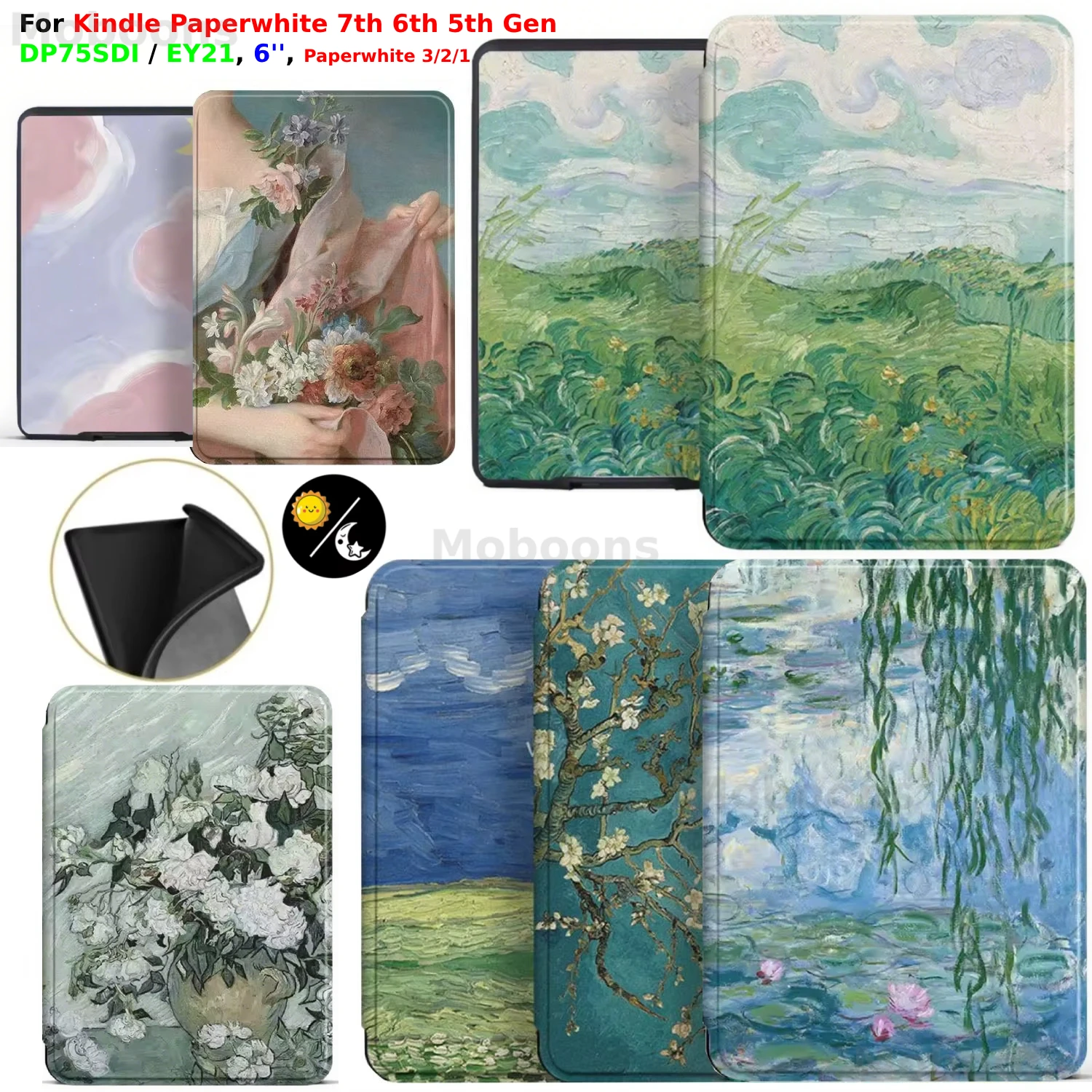 For Kindle Paperwhite 7th 6th 5th Gen Case 6'' DP75SDI EY21 Paperwhite 3 2 1 Wake/Sleep Soft Cover Soft Kindle Accessories Funda