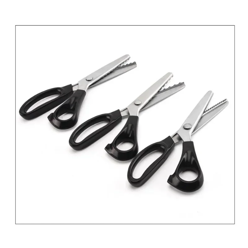 Stainless Steel Shears Lace Scissor Professional Dressmaking Zig Zag Cut Tailor Clothing Fabric Leather Serrated Sewing Scissors