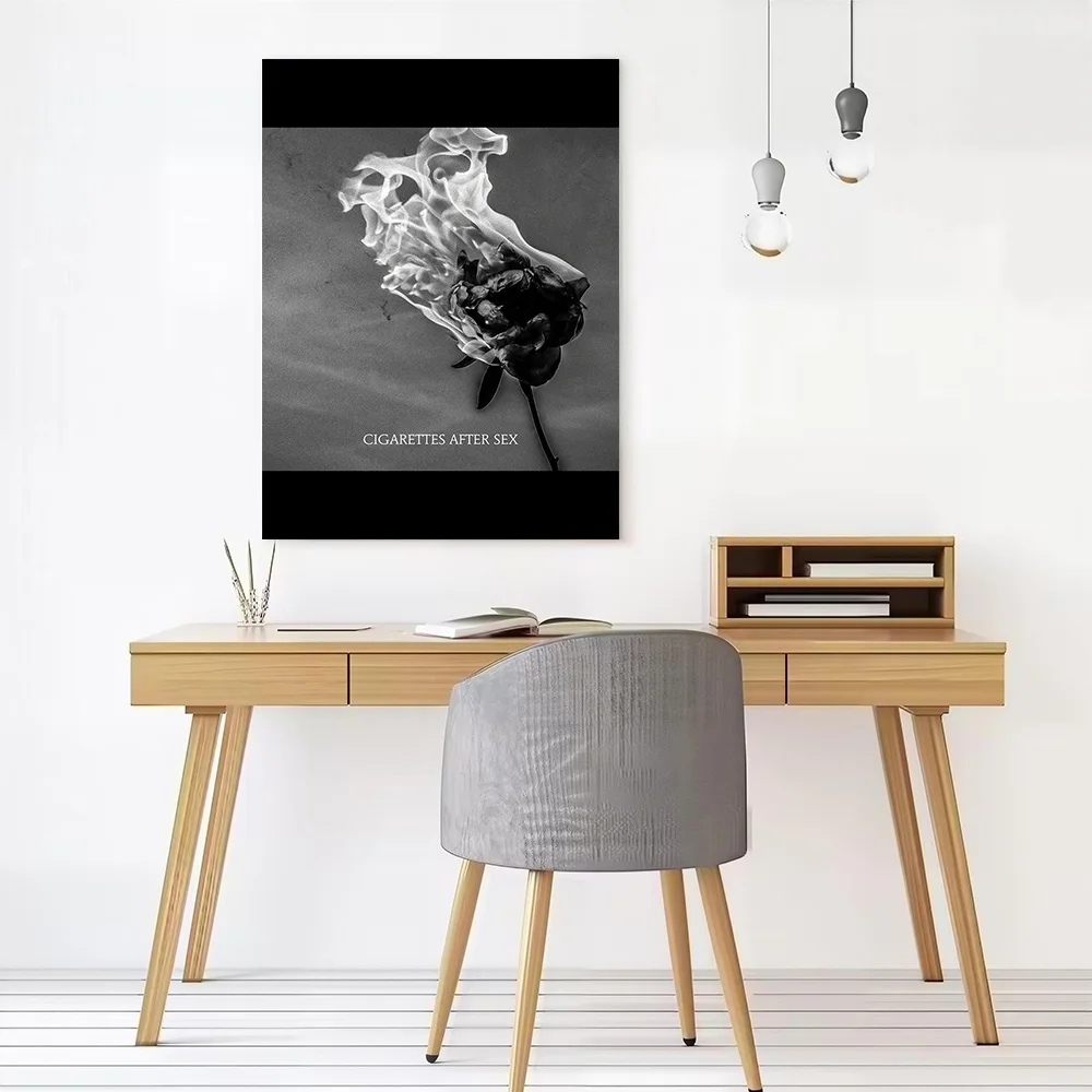 Burning Rose With Band Name Poster Customizable Printed Canvas Painting for Pictures Wall Art Modern Home Decoration Ornaments