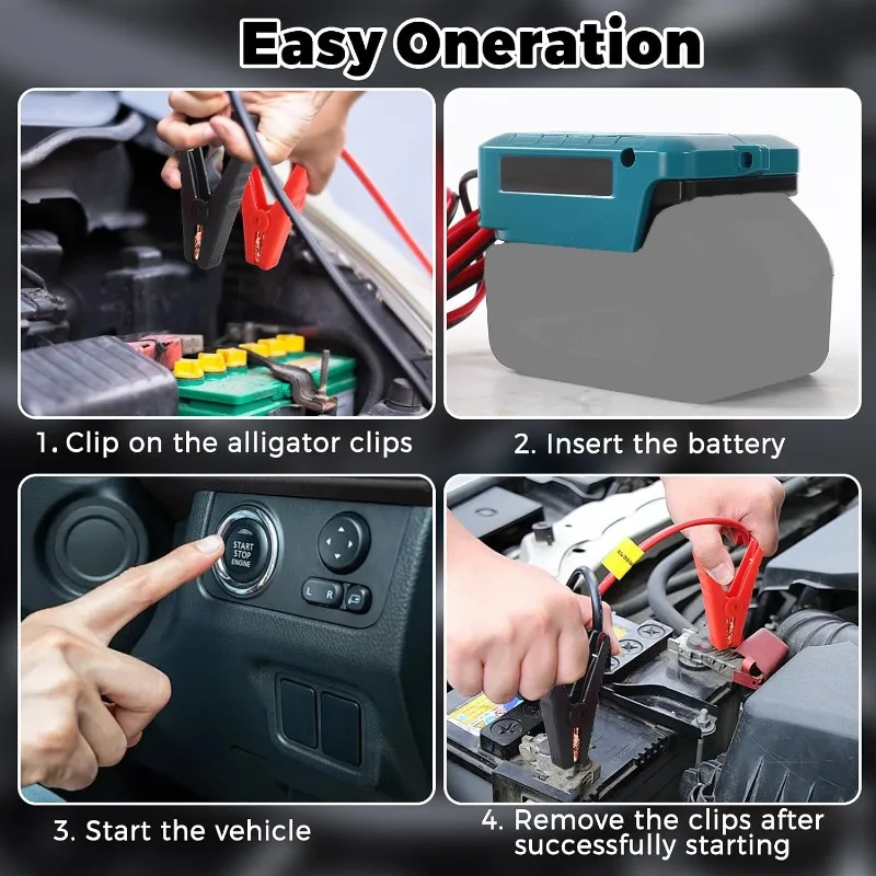 Jump Starter For Makita 18V Battery Portable Car Emergency Power Jumper Kit With Switch Car Emergency Jump Starter 12AWG Cable