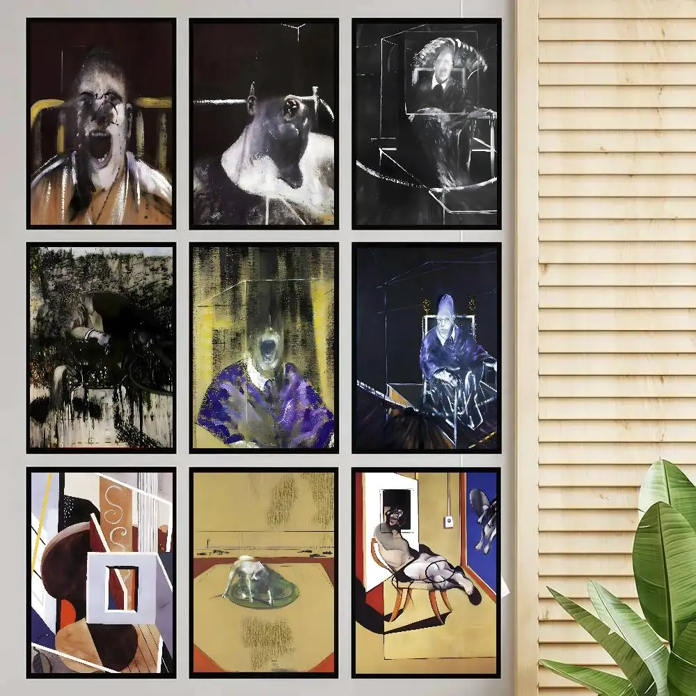 Francis Bacon Abstract Figure Masterpiece Poster Self-adhesive Art Room Entrance Restaurant Wall Decor Art Painting